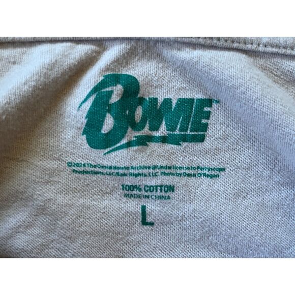 David Bowie Gray Lets Dance 80s T Shirt Tee Top Mens Size Large - Picture 4 of 8